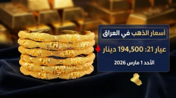 تغيرات غير متوقعة في أسعار مثقال الذهب داخل العراق بختام تعاملات الأحد